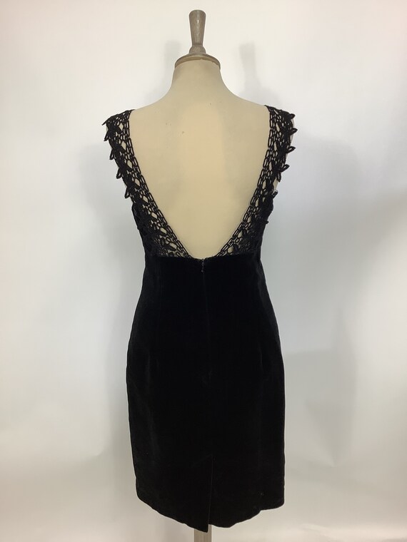 Vintage 1980s Radley dress black lace velvet wigg… - image 6