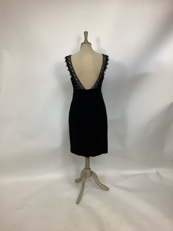 Vintage 1980s Radley dress black lace velvet wigg… - image 3