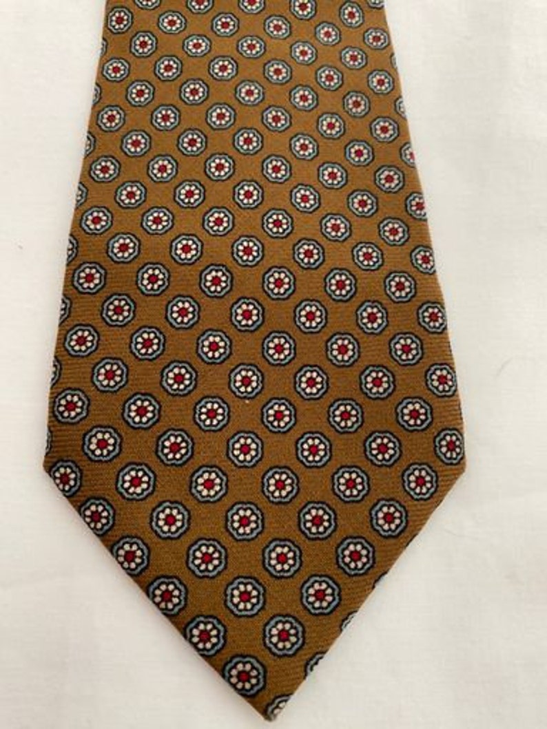 Vintage 1960s Harrods geometric floral retro tie