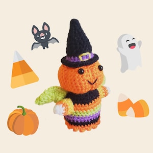 Halloween Doll Hallow | Customizable Decoration Crochet Plush Amigurumi Plush Toy Pet Nursery Gift Stuffed autumn Pumpkin Bat Candy Corn
