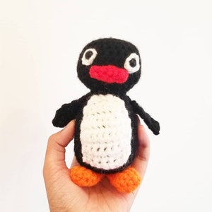 Pingu Pingüino Ganchillo / Felpa Amigurumi Juguete Juguetes para mascotas Accesorios Decoración Vivero Regalo Multi compra descuento Set Animal Dibujos animados Navidad