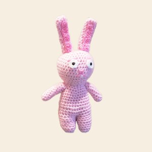 Funny Pink Rabbit with wide eyes | Crochet Toy Pet Toys  Props Decoration Nursery Gift Stuffed Easter bunny amigurumi Cute Christmas