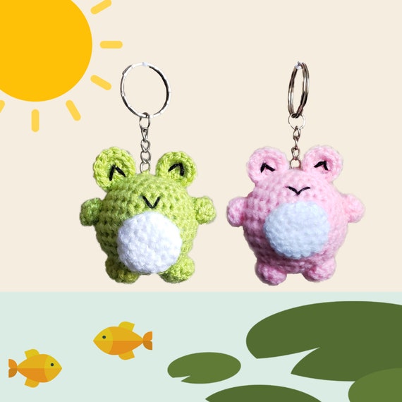 Chubby Frog Amigurumi | summer crochet toy doll Plush Pet gift keychain  personalized graduation animal adventure nursery decor
