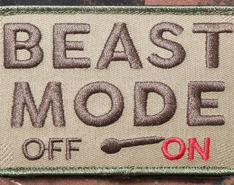 SOUTHYU Beast Mode Activated On Tactical Morale Patch Military Combat Embroidered Badge Hook and Loop Patch Emblem
