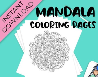 Mandala Coloring Book, 25 Printable Coloring Pages, Printable Coloring Book, Coloring Pages For Adults, Coloring Sheets for Grown Ups