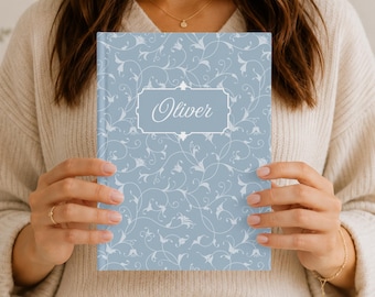 Personalized Soft Girl Journal Notebook Dear Diary Vintage Dusty Blue Custom Name Gift For Kid Teen Journaling Book Custom Keepsake Birthday