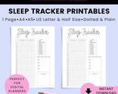 Sleep tracker printable,Sleep log, Sleep tracker bullet journal printable, Bujo sleep tracker, sleep planner printable, Sleep Tracker PDF