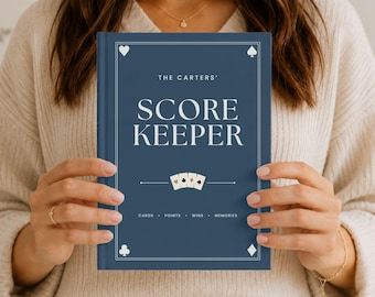 Personalized Score Keeper Log Book, Card Game Points Journal, Neutral Family Game Night Tracker Gift, Scorekeeping Family Night Board Gift