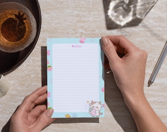 notes digital download, cute design for print, strawberry to do list, printable notepad, kawaii memo pad design