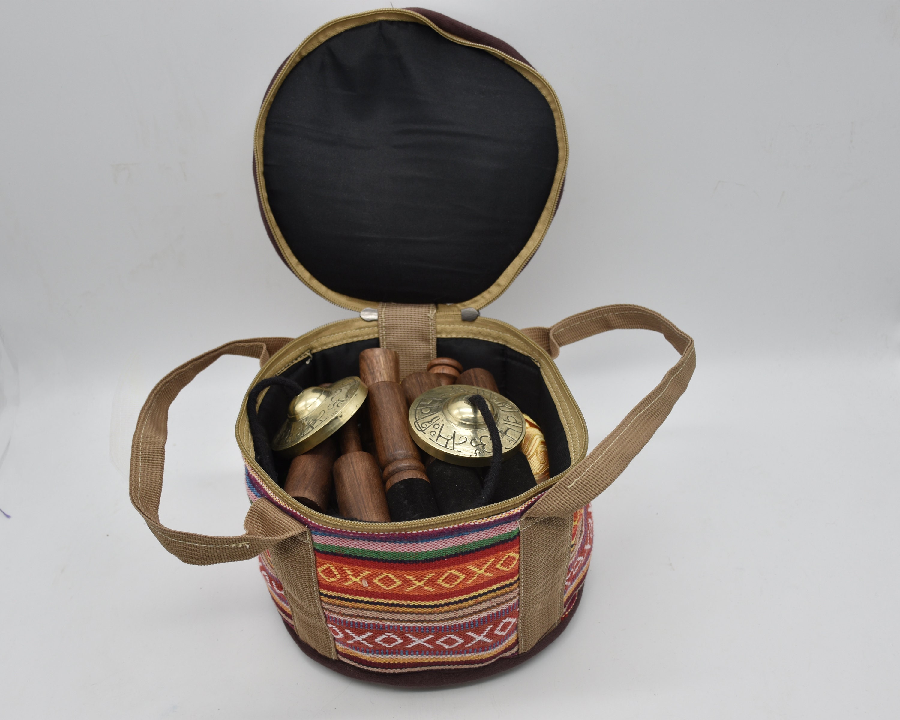 Singing bowl set of 7 Natural Hemp Hand carry Bag Tibetan Etsy
