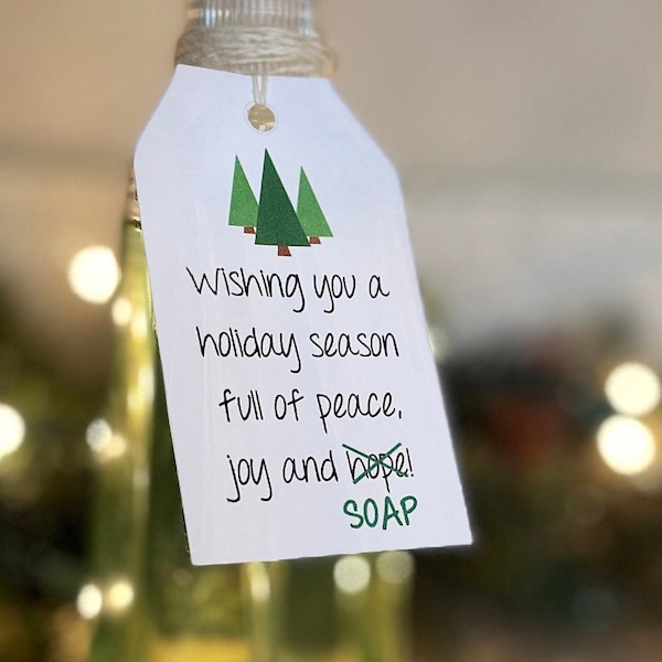 Holiday Soap Gift Tag, Printable, Digital Download