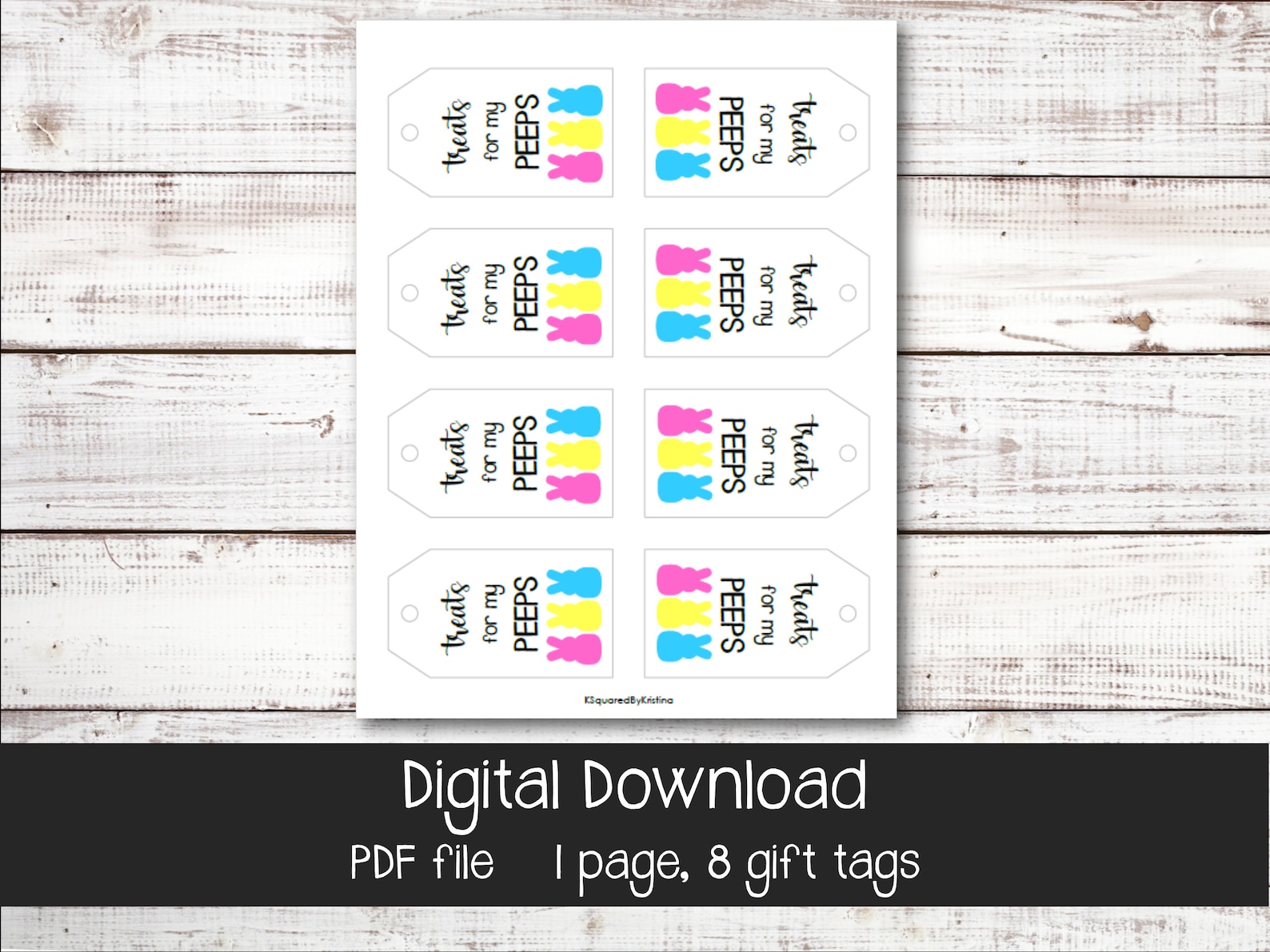 Treats for My PEEPS Gift Tag, Printable Gift Tag, Digital Download - Etsy
