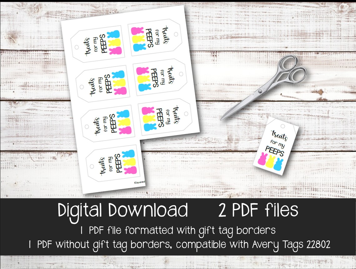 Treats for My PEEPS Gift Tag, Printable Gift Tag, Digital Download - Etsy