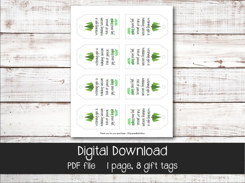 Holiday Soap Gift Tag, Printable, Digital Download image 3