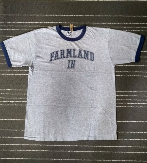 Tshirt Vintage Ringer FARMLAND IN Made In USA