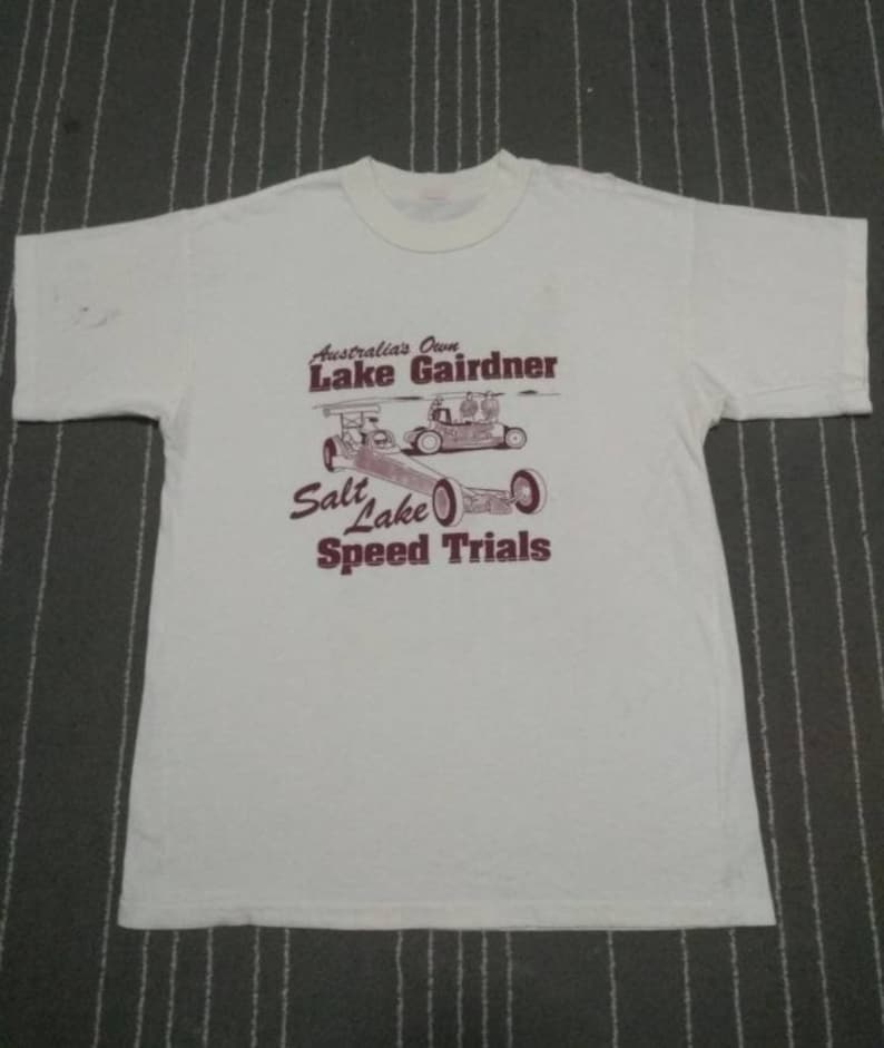 Vintage tshirt Lake Gairdner SPEED TRIAL Hot Rod