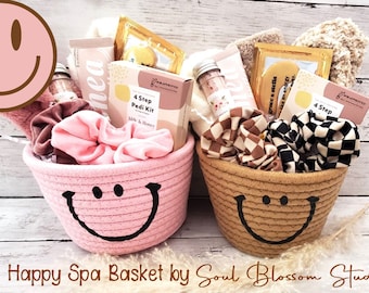 Happy Spa Basket, Spa Gift Box, Teen/ Tween birthday, Pre-teen gift Teenager spa pamper gift box, Sending good Vibes  Boho Girl free spirit