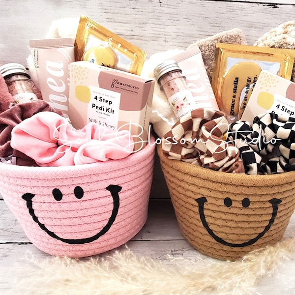 Happy Spa Basket, Spa Gift Box, Teen/ Tween birthday, Pre-teen gift Teenager spa pamper gift box, Sending good Vibes  Boho Girl free spirit