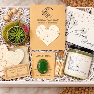 Sending Hugs, Sympathy Gift Box, Sending love strength, Deepest sympathy, Sorry for your loss, Soy Candle, Wildflower seed heart