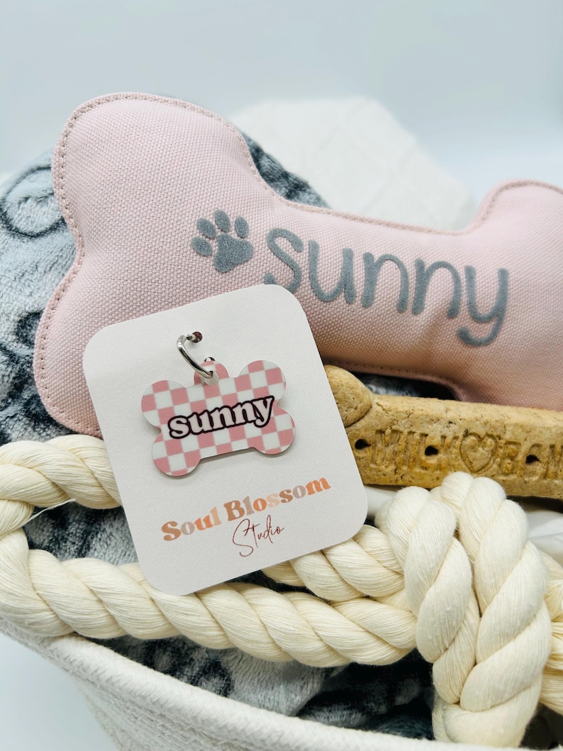 Puppy Gift basket, Personalized Dog Gift, Puppy starter package, Doggie Gift, Pet basket, Dog blanket, New puppy gift, Puppy shower gift image 7