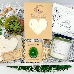 Sending Hugs, Sympathy Gift Box, Sending love strength, Deepest sympathy, Sorry for your loss, Soy Candle, Wildflower seed heart