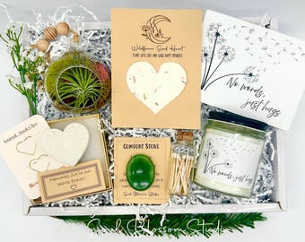 Sending Hugs, Sympathy Gift Box, Sending love strength, Deepest sympathy, Sorry for your loss, Soy Candle, Wildflower seed heart