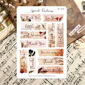 GRATIS! Gratis stickers! Gratis bedankje Vintage Washi Tape Planner Sticker Headers Labels Quotes Ephemera Junk Journal Plakboek