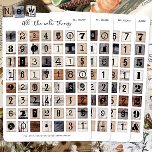 Nowość! Numery 1-31 - Miesięczne kafelki Scrabble Naklejki Vintage Naklejki na planer literowy Maszyna do pisania Kalendarz Ephemera Junk Journal Scrapbook
