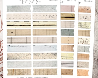Vintage Tape Style Planner Stickers - Ephemera Junk Journal Stickers