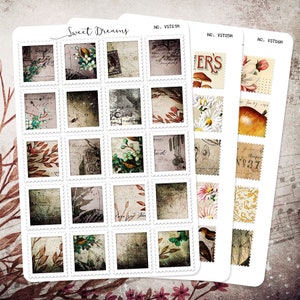Postzegels vintage stickers planner stickers bloemen vlinders ephemera eclectische bloemen ongewenste dagboek scrapbooking organisator briefpapier