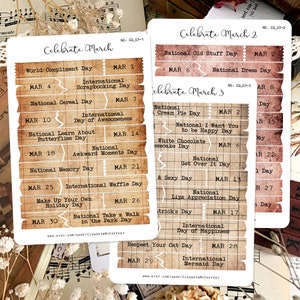 Feier jeden Tag! Tägliche Washi Aufkleber Inspirierend Monatliche Feiertage Planer Sticker Schreibmaschine Ephemera Positiv Junk Journal Scrapbook