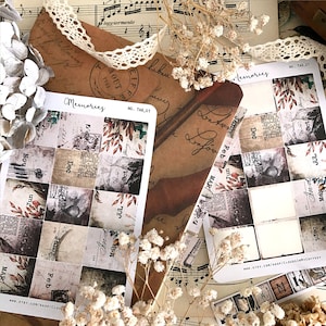 Schede indice mensile - Segnapagina vintage - Etichette registro Adesivi Planner Adesivi Vecchi libri Ephemera Eclectic Bullet Junk Journal Scrapbook