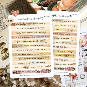 Valentijnsdag speciaal - liefdesliedjes vintage muziek stickers planner headers sticker zinnen citaten woorden ephemera ongewenste dagboek plakboek