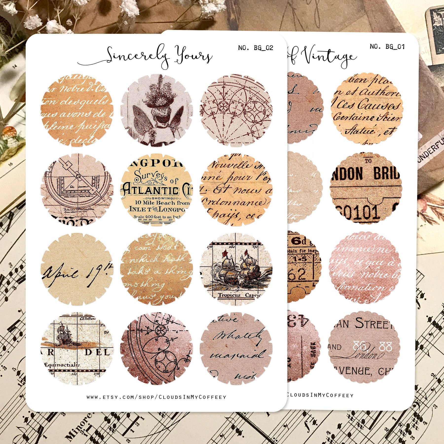 Vintage Stickers - Vintage Maps