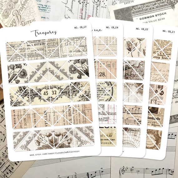 52x Vintage Photo Corners Monochrome Triangle Stickers Planner | Etsy