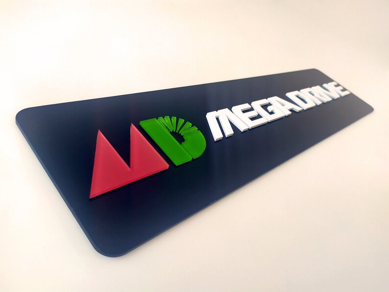shelf wall display SEGA Mega Drive Japan video game decoration logo videogame decor gamer gift sign game room decor man cave decor