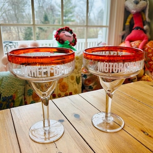 Harley Davidson - Margarita Glasses (set of 2) Frosted Etching! - Etsy