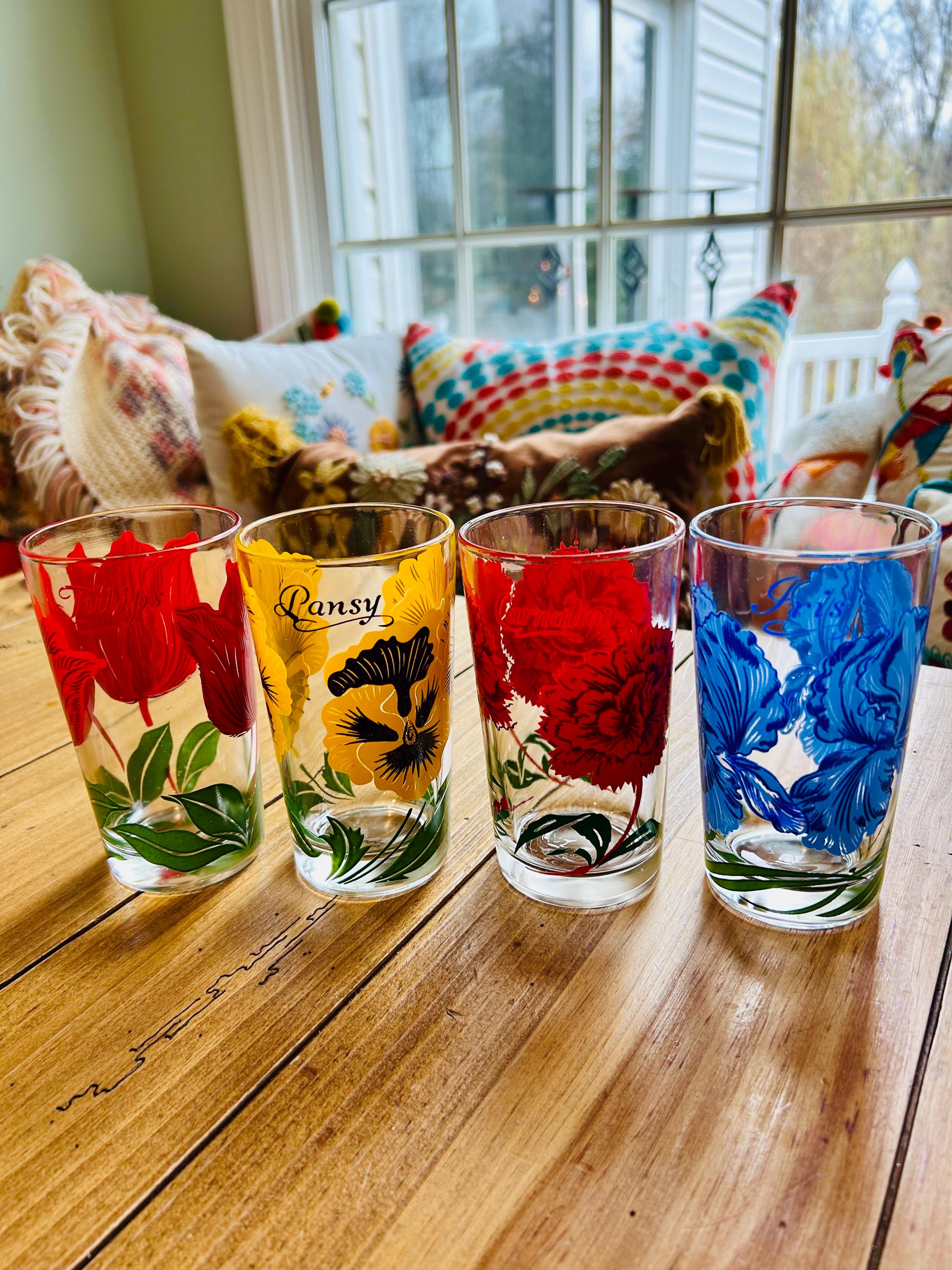 BOSCUL - Peanut Butter Glasses - Tulip, Pansy, Iris, & Carnations