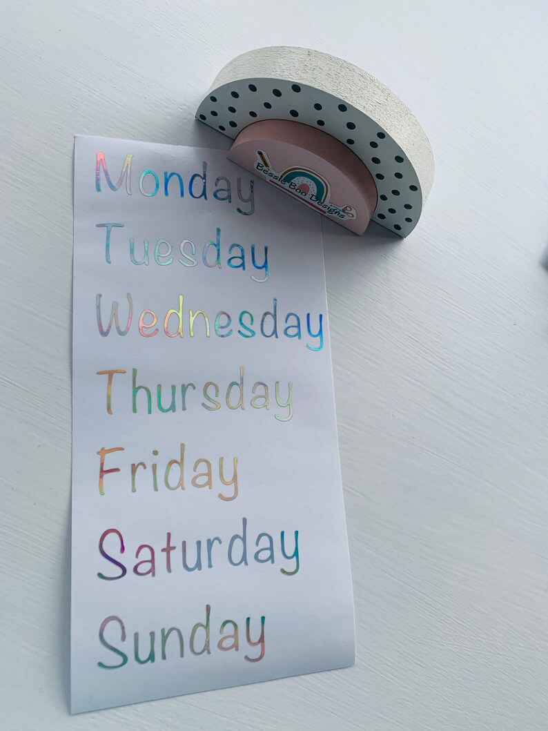 Weekday Labels Days of the Week Stickers Labels for - Etsy