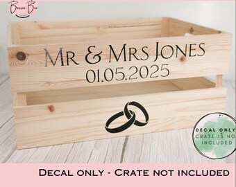 DIY Crate - Personalised Wedding Crate Sticker Decal