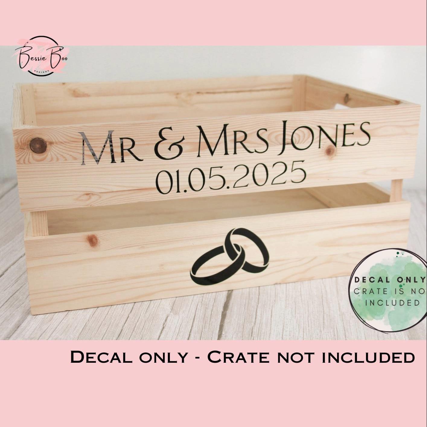DIY Crate - Personalised Wedding Crate Sticker Decal