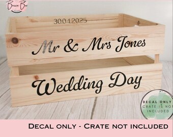 DIY Crate - Personalised Wedding Crate Sticker Decal