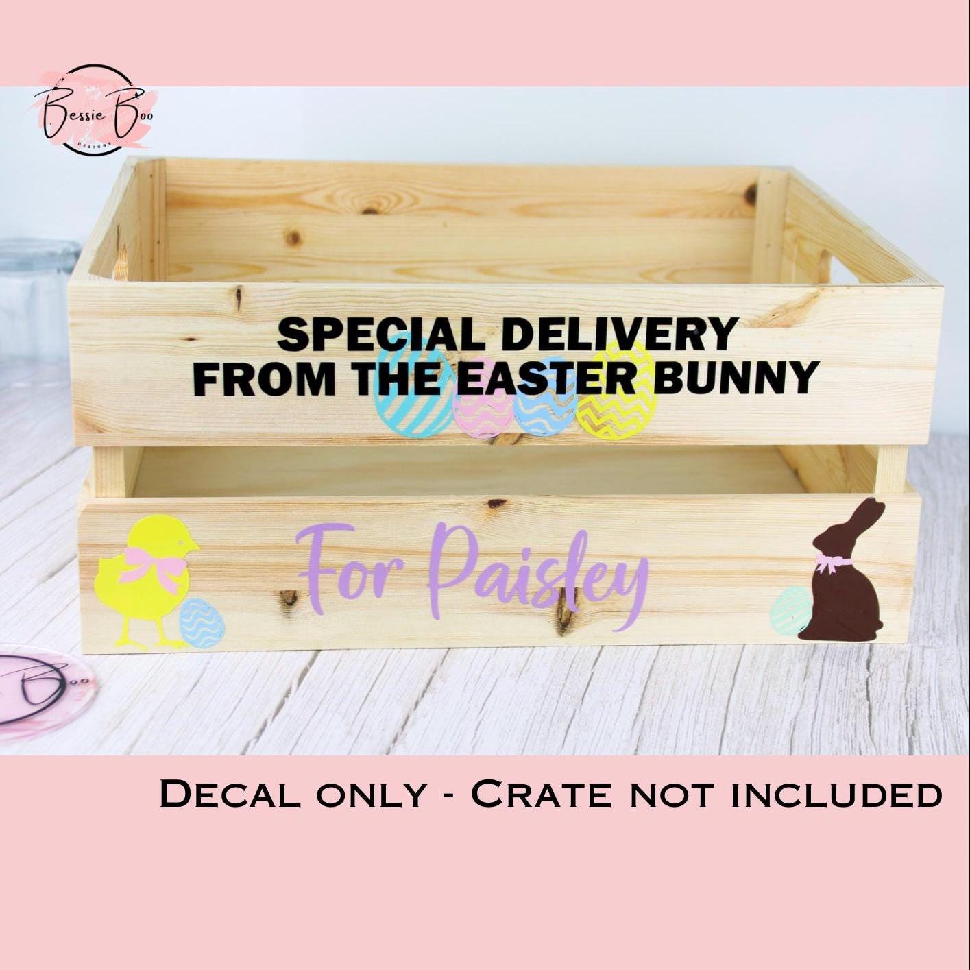 DIY Crate - Personalised Easter Crate Sticker Decal