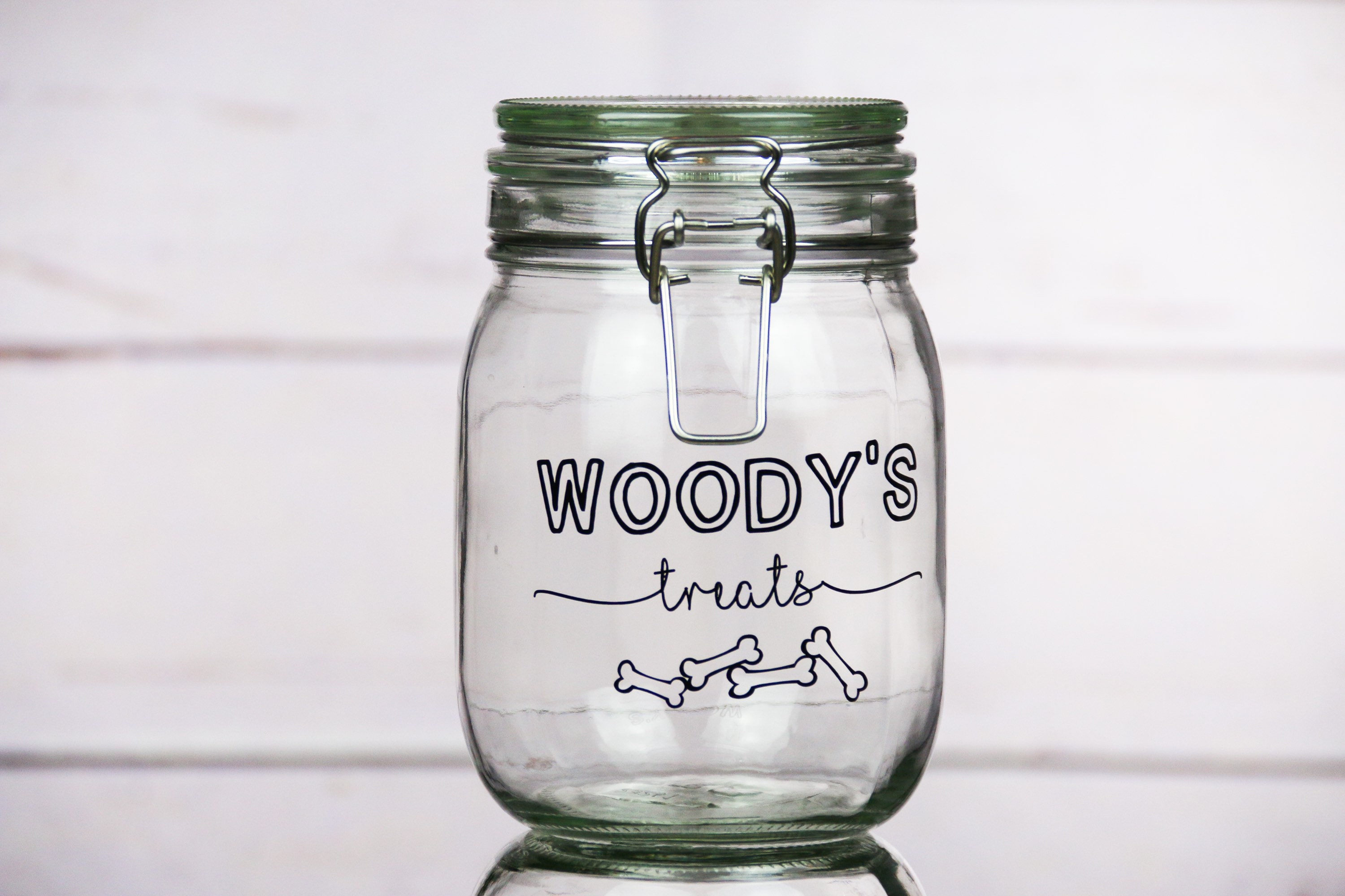 Personalised Dog Treat Jar | Custom Glass Furbaby Gift