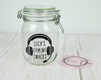 Gift Ideas - Personalised Gaming Sweer Jar | Sweetie Jar | Snack Jar | Gifts | Gifts for teenagers | Gifts for him | Gifts for Her | Gamers