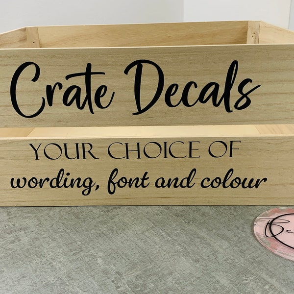 Crate Decals | Stickers for crate | Custom made crate | Custom Made Vinyl Decals | Self-Adhesive Personalised Labels