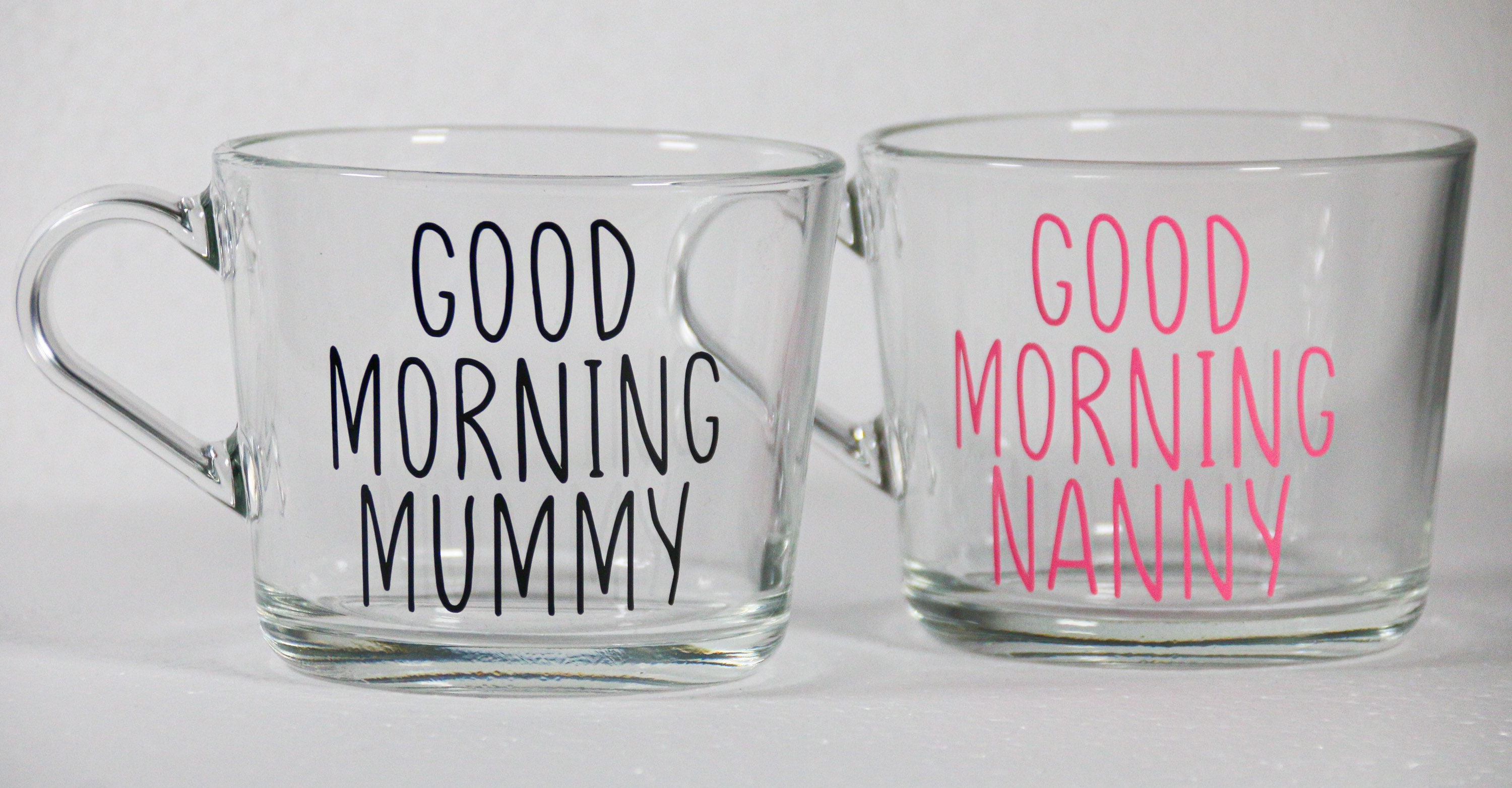 Gift Ideas - Good Morning Glass Mug | Mothers Day Gift | Birthday Gift | Gift for Her | Gift for Grandma | Gift for Mummy