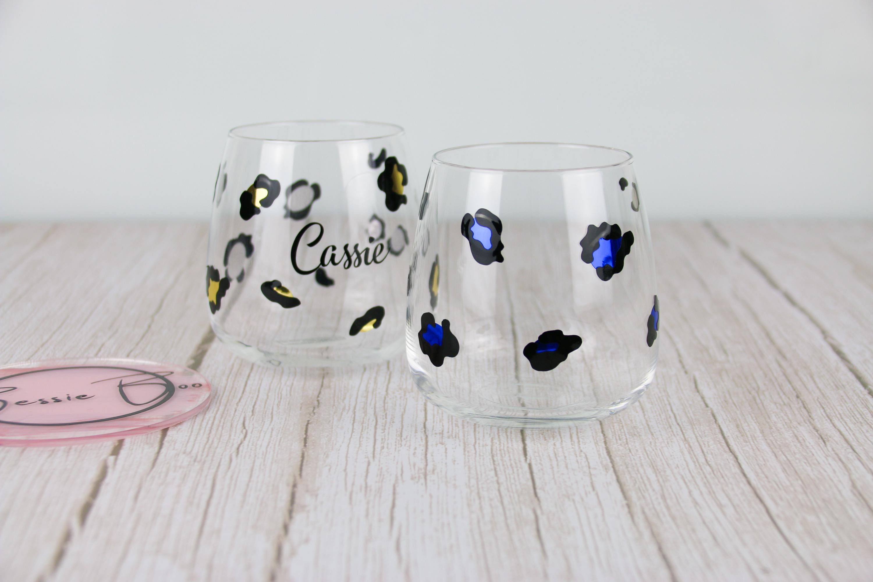 Gift Ideas - Leopard Print Glass Mug| Leopard Print Mug | Gifts for her | Personalised Mug | Christmas present