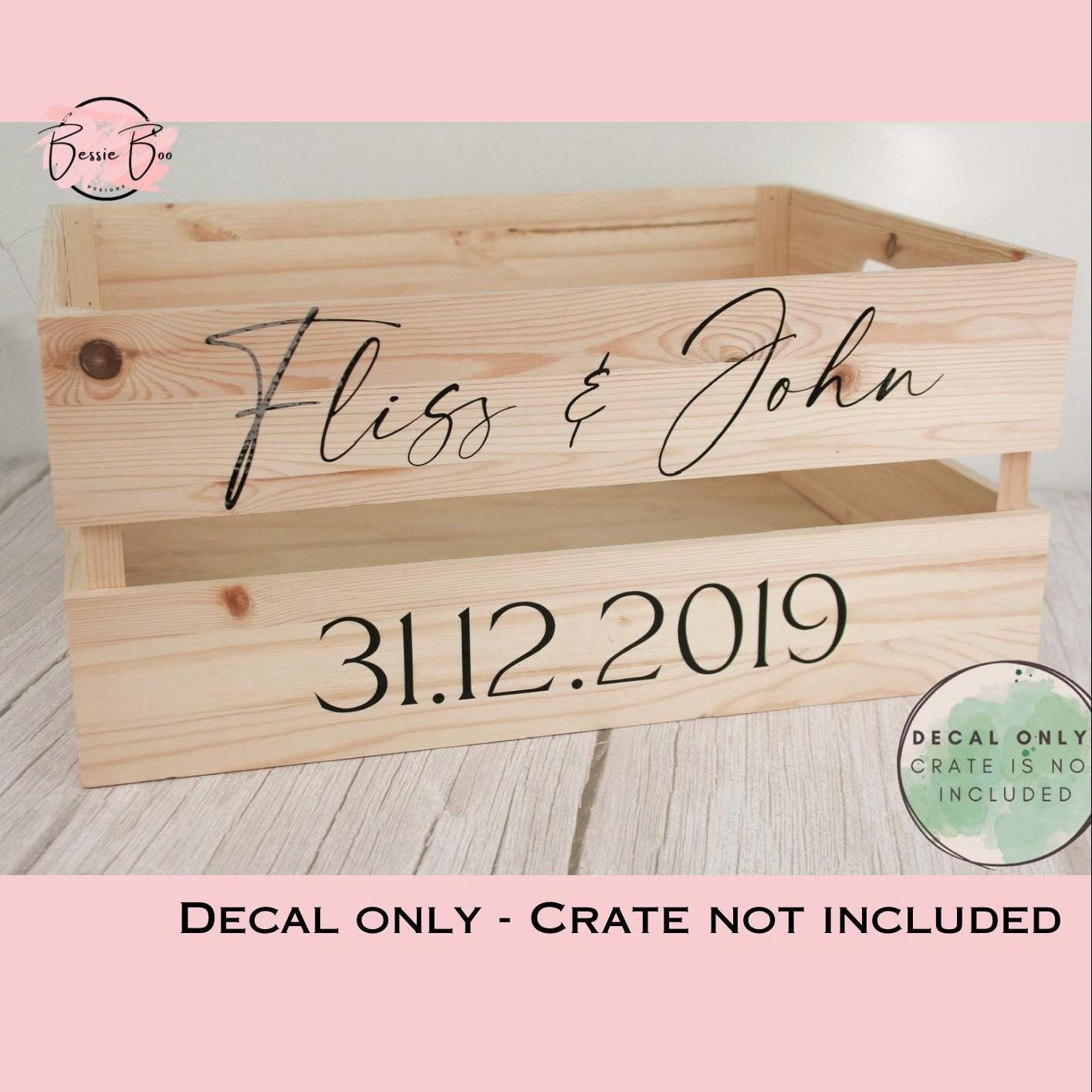 DIY Crate - Personalised Wedding Crate Sticker Decal