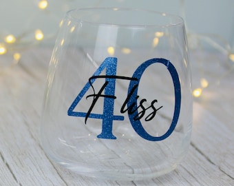 Gift Ideas - 18 21 30 40 50 Birthday Glass | Personalised Glass | Sparkly Tumbler | Birthday Gift | Gift for Her | Gift for Him